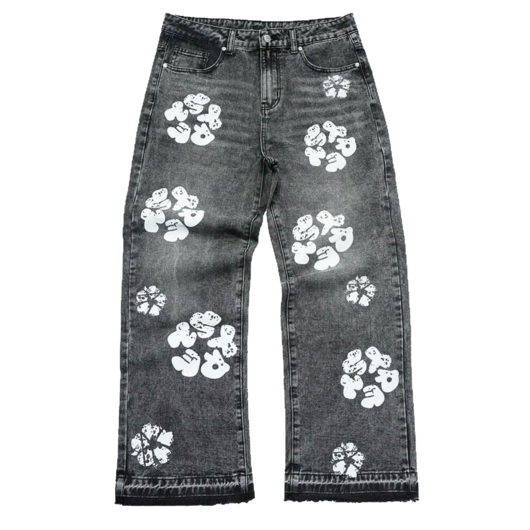 Herren Coole Print-Denim-Jeans Echoarchiv
