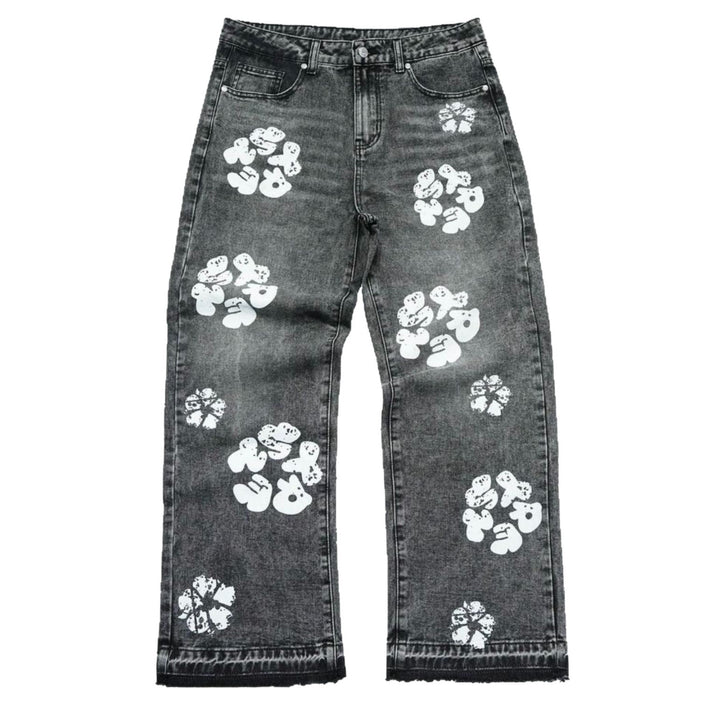 Herren Coole Print-Denim-Jeans Echoarchiv