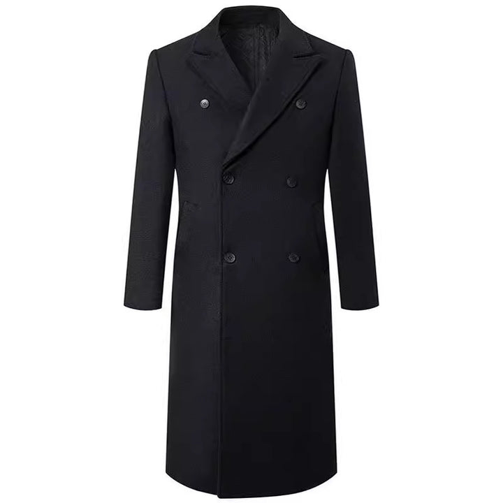 Herren eleganter Langmantel mit doppelter Knopfreihe und stilvollem Revers Echoarchiv