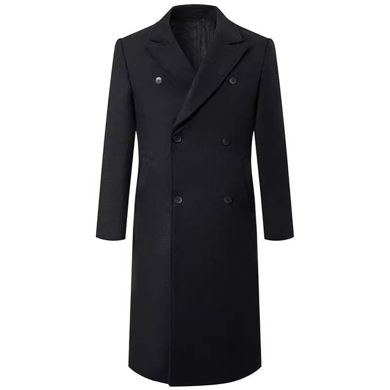 Herren eleganter Doppelt verschlussschnitt Mantel mit traditionellen Kragen Echoarchiv