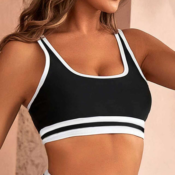 Damen Sportliches Bikini-Set mit elastischen Trägern und Kontrastbündchen Echo Archiv