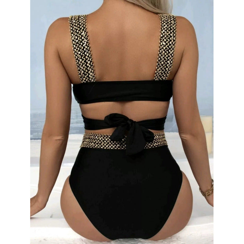Damen Bikini-Set mit glamourösen Akzenten und hohem Bund Echo Archiv