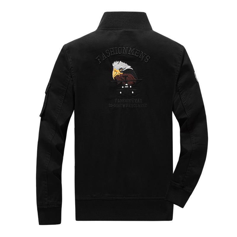 Herren Baumwoll-Canvas-Bomberjacke mit gesteppter Thermofütterung und Schulterklappen – Brevano