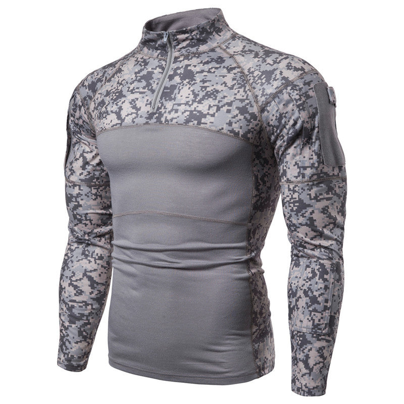 Herren Funktionsshirt mit Stehkragen und innovativem Camouflage-Design Echoarchiv