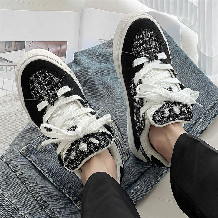 Damen Sneakers mit modischem Tweed-Design und übergroßen Schnürsenkeln Echo Archiv