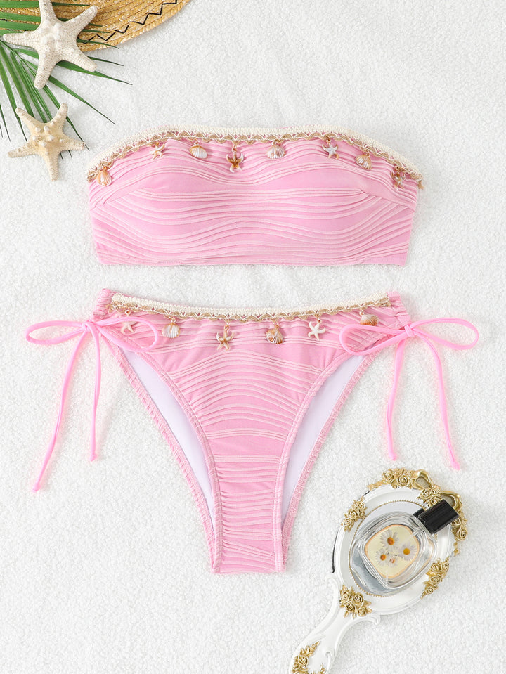 Damen Bandeau Bikini mit Muschelverzierung Echo Archiv
