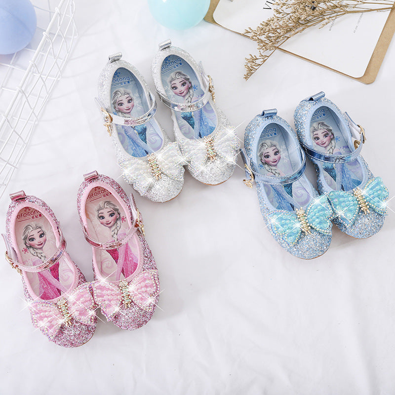 Mädchen Glitzernde Ballerinas mit Schleifenapplikationen Echo Archiv