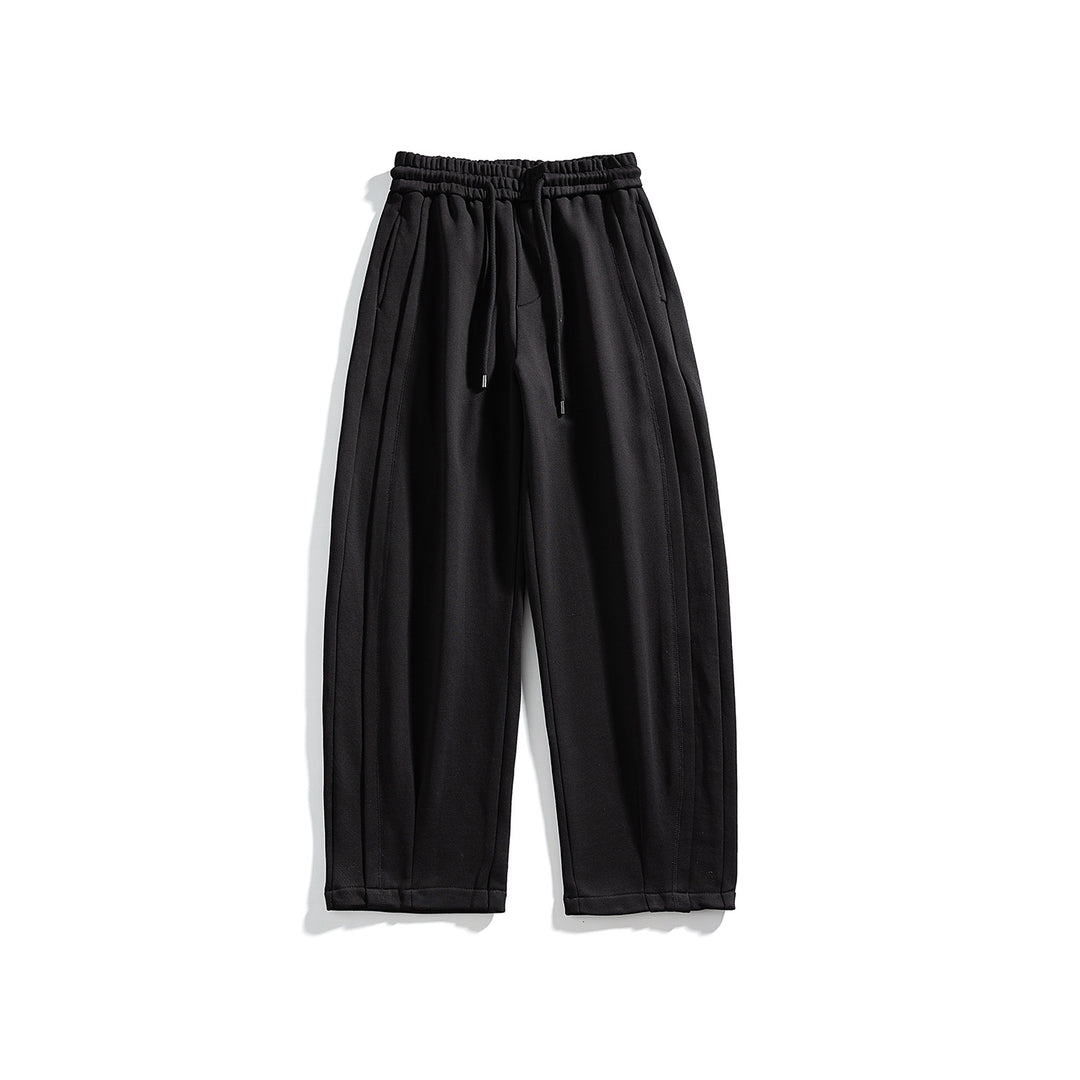 Herren Lässige Jersey-Hose mit Kordelzug, geradem Bein und dekorativen Steppnähten Echo Archiv
