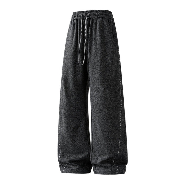 Frauen weite Lounge-Sweatpants mit elastischem Kordelzugbund und dekorativer Seitennaht – Avérine