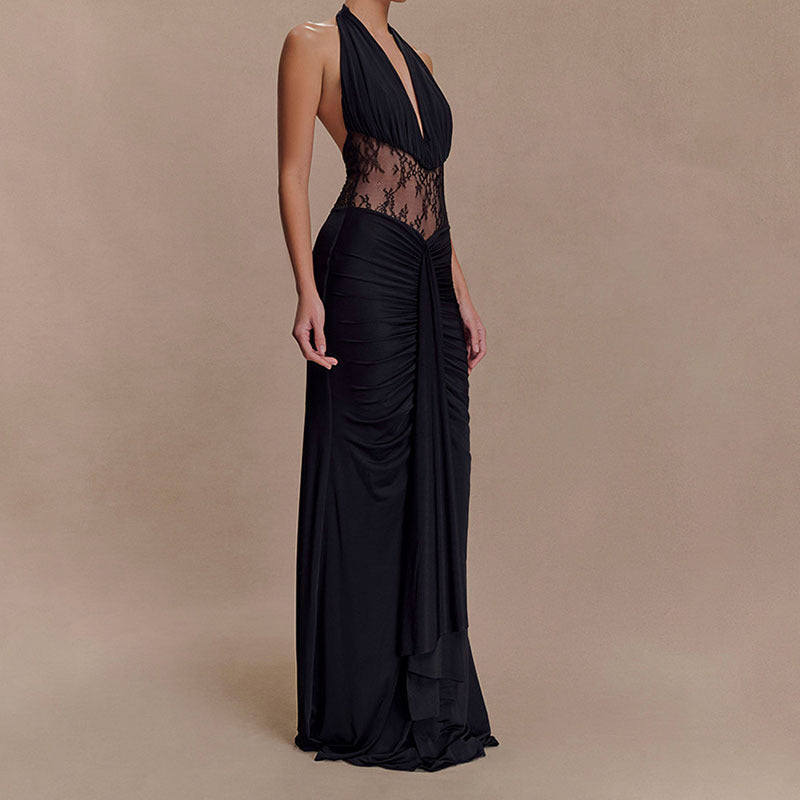 Damen Elegantes Abendkleid mit raffinierten Spitzeneinsätzen Echo Archiv