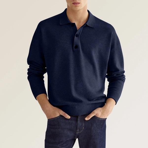 Herren Pullover mit Knopfleiste und weitem Schnitt Echoarchiv
