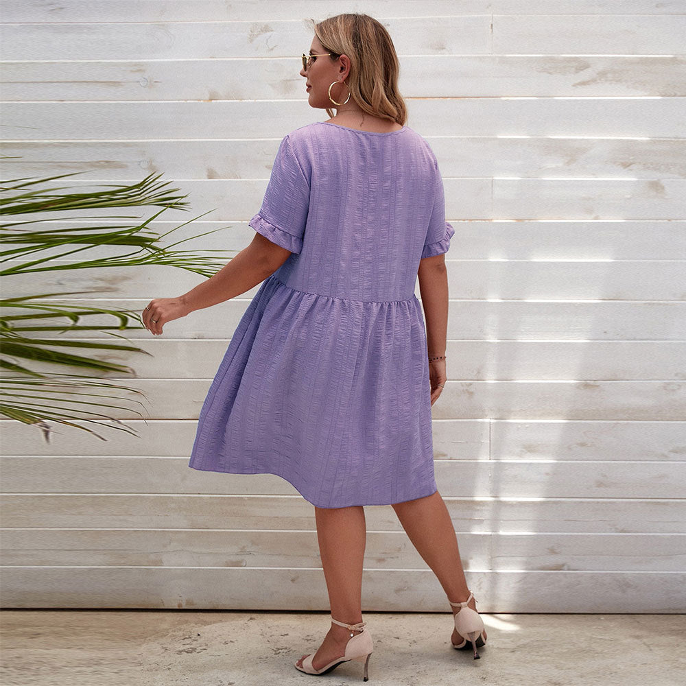 Damen lässiges Sommerkleid mit breiten Ärmeln und quadratischem Ausschnitt Echo Archiv