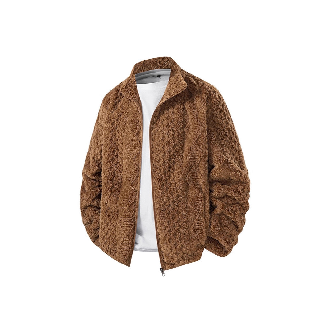 Herren Fleecejacke mit hohem Kragen und weichem Innenfutter Echoarchiv