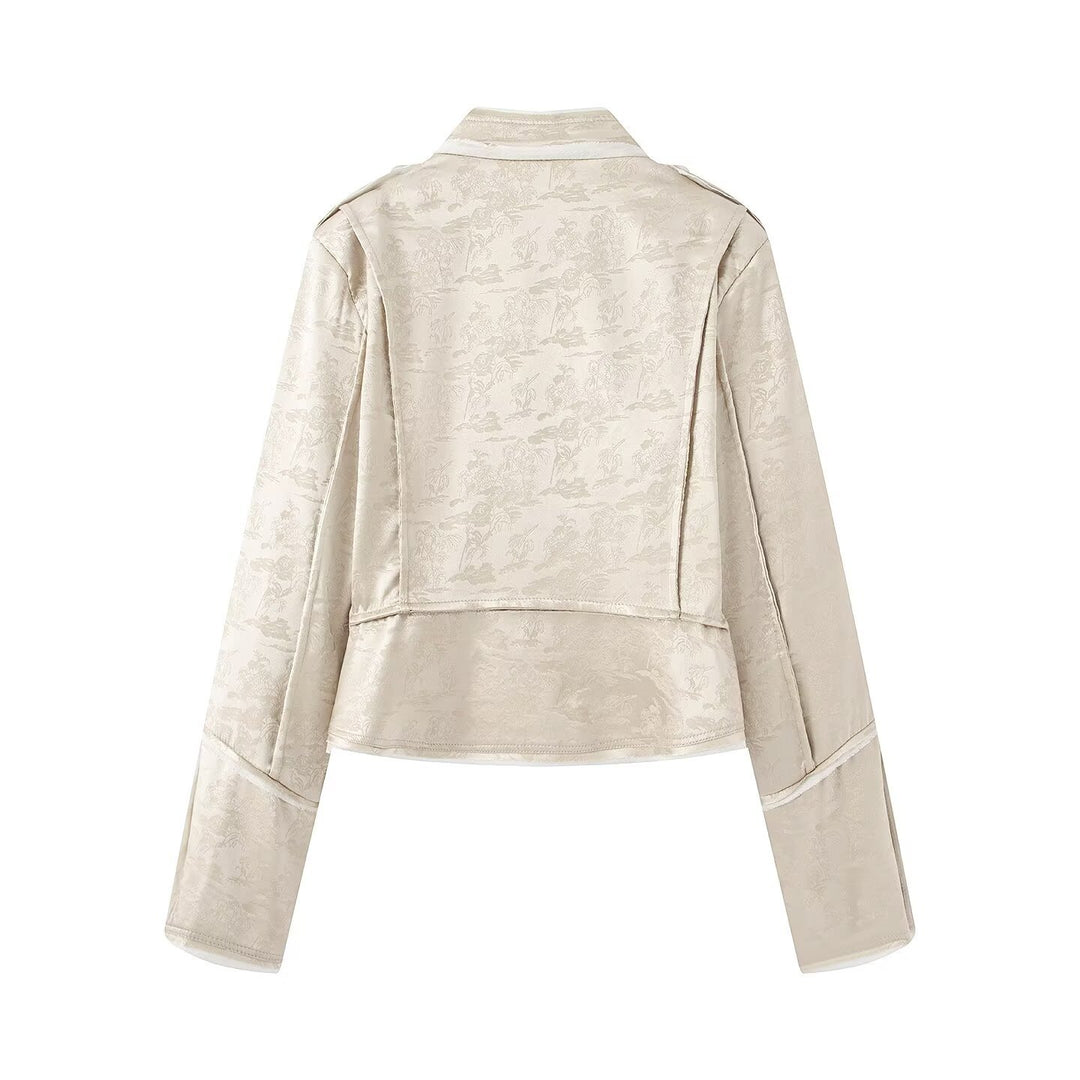 Damen Ornamentale Militärjacke aus Jacquard mit asymmetrischer Zierknopfleiste Echo Archiv