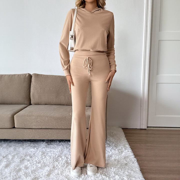 Damen Lässiger Hoodie und Flared Pants Set Echo Archiv