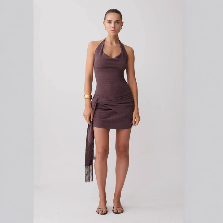 Damen Neckholder Minikleid mit figurbetonender Drapierung Echo Archiv