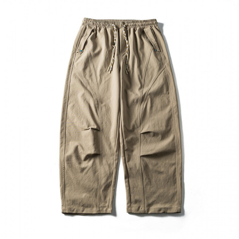 Unisex Weite Cropped-Hose mit Tunnelzug, elastischem Bund und markanten Nahtpaneelen Echo Archiv