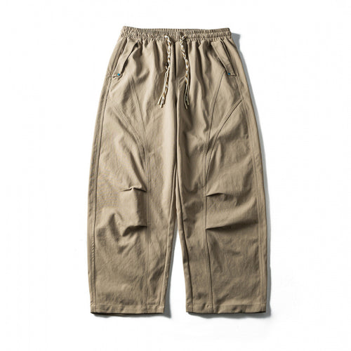 Unisex Weite Cropped-Hose mit Tunnelzug, elastischem Bund und markanten Nahtpaneelen Echo Archiv