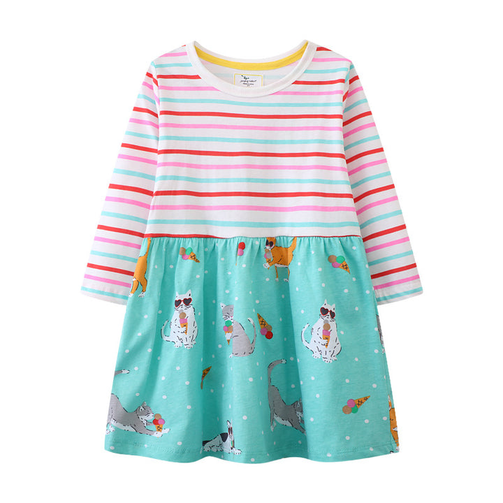 Mädchen Baumwollkleid mit verspieltem Tierdesign Echo Archiv