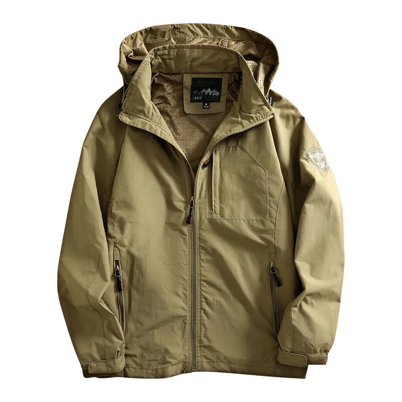 Herren nan leichte Outdoorjacke Windbreaker mit wasserabweisender Beschichtung und atmungsaktivem Meshfutter Echo Archiv