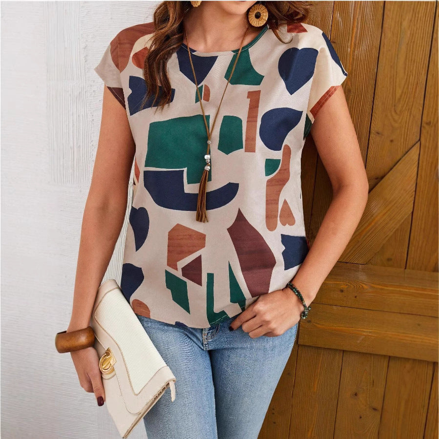 Damen lässige Bluse mit geometrischem Muster Echo Archiv