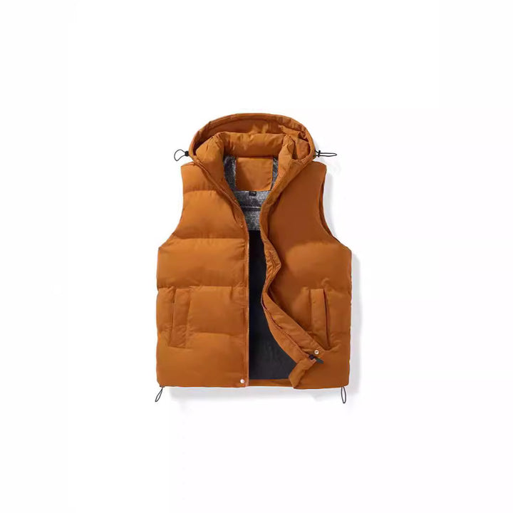 Unisex Wattierte Kapuzenweste mit Thermo‑Isolierung und Kordelzug – Marzano