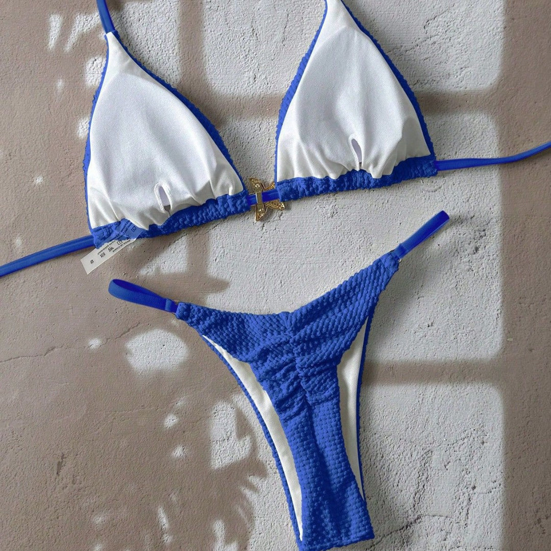 Damen Triangel-Bikini mit strukturiertem Stoff und maritimen Details Echo Archiv