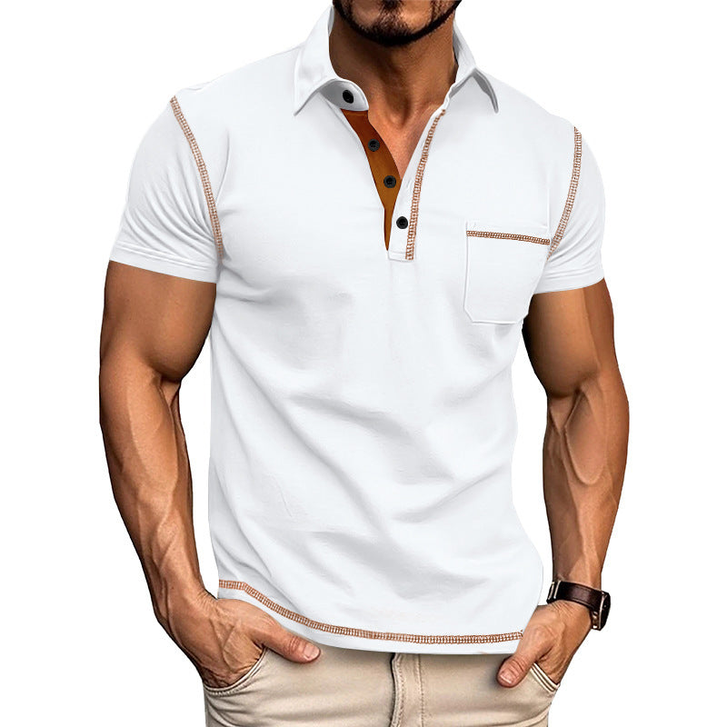 Herren poloshem mit kontrastierenden Details und praktischer Brusttasche Echoarchiv