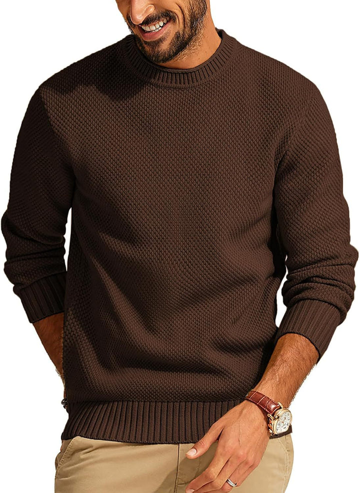 Herren Waffelstrick-Pullover mit Rundhalsausschnitt Echo Archiv