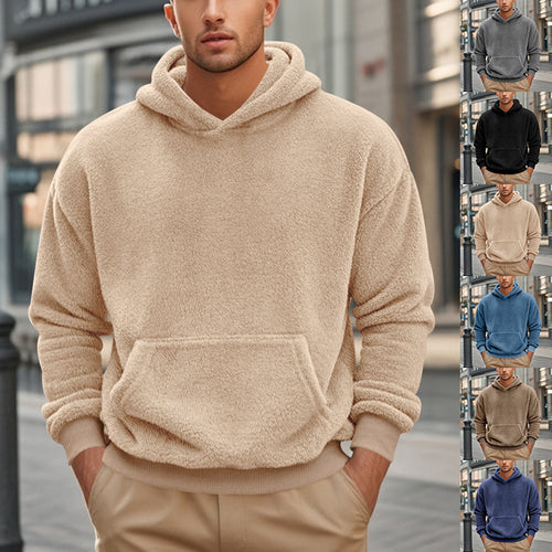 Herren übergroßer Fleece-Hoodie mit Kängurutasche und gemütlichem Schnitt Echoarchiv