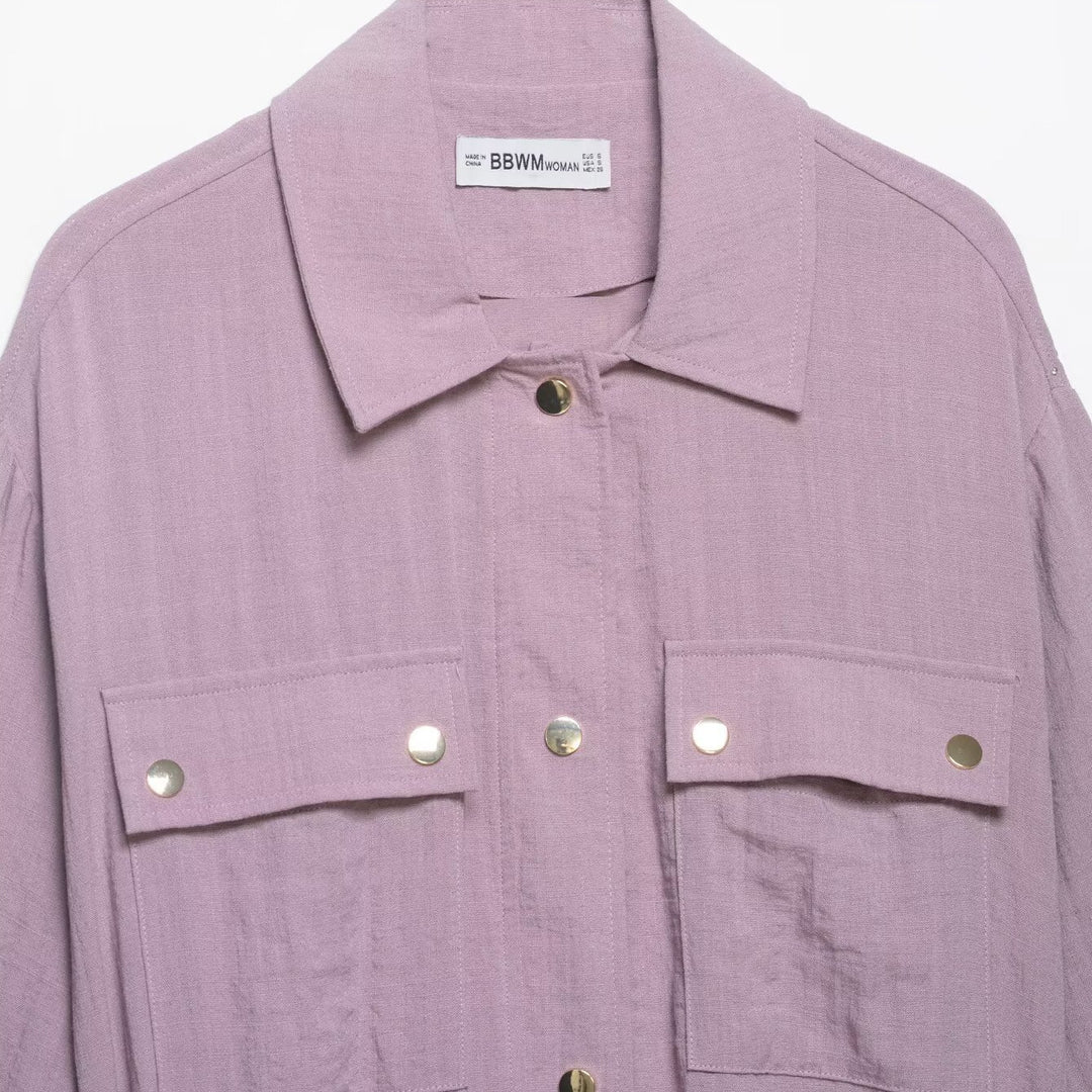 Damen Utility-Overshirt-Jacke mit Kordelzug und aufgesetzten Taschen Echo Archiv