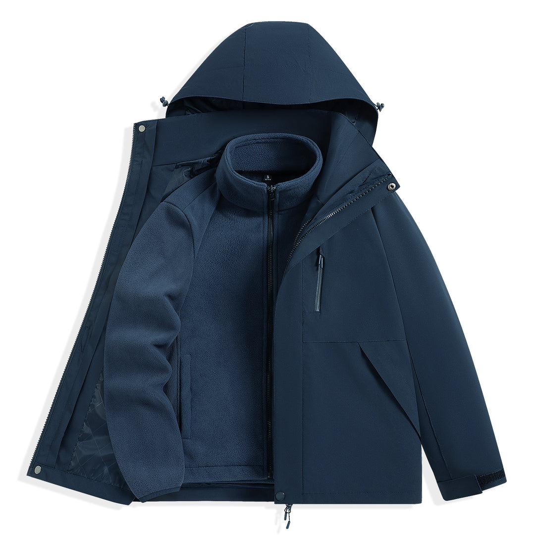 Herren zweilagiger Outdoorparka mit herausnehmbarer Fleece-Innenjacke und Kapuze Echo Archiv