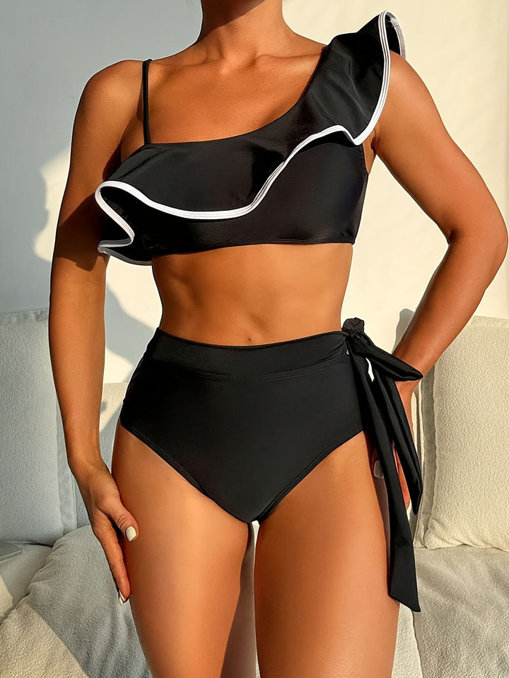 Damen Bikini-Set mit asymmetrischem Oberteil und elegantem U-Bund Echo Archiv