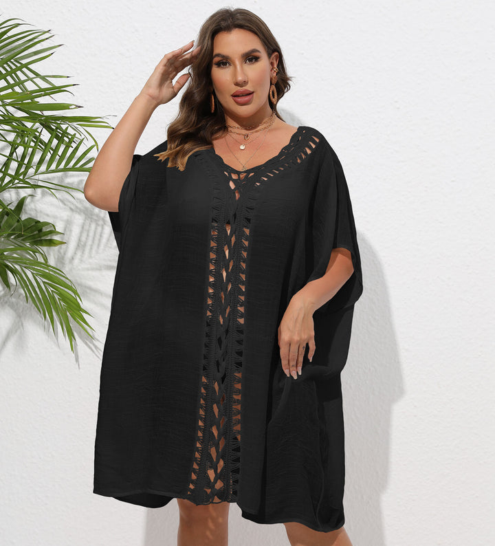 Damen Luftiger Strandkimono mit dekorativer Häkelspitze Echo Archiv