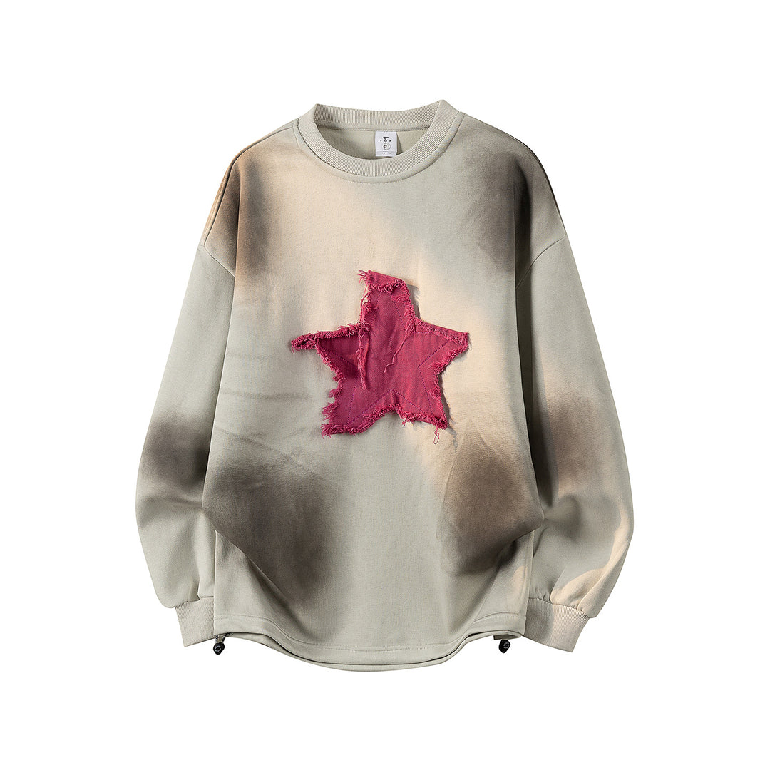 Damen Oversize-Sweatshirt mit gesticktem Schriftzug, abgerundetem Saum & überschnittener Schulter Echoarchiv