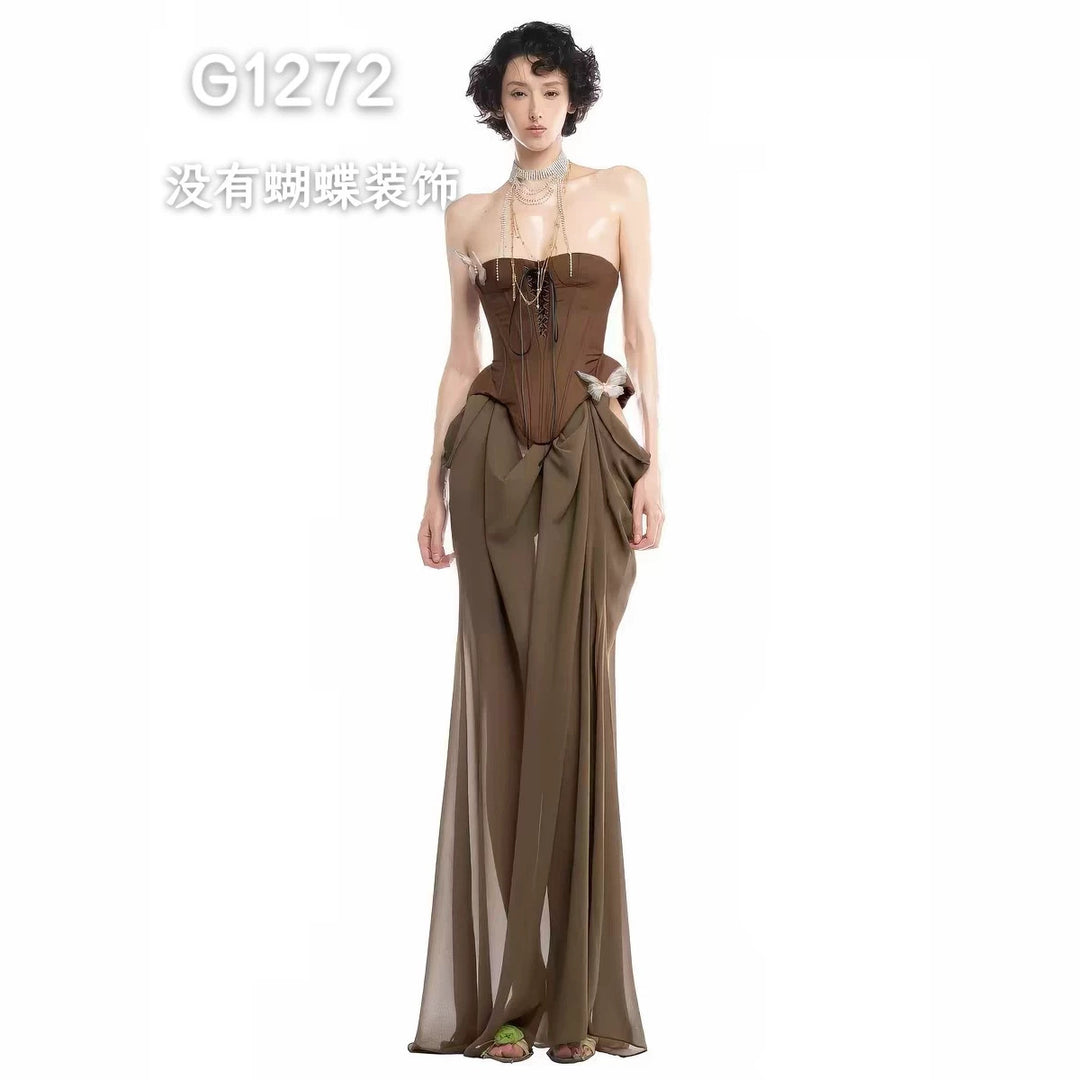 Damen Elegante Corsage-Bluse mit transparenten Ärmeln Echo Archiv