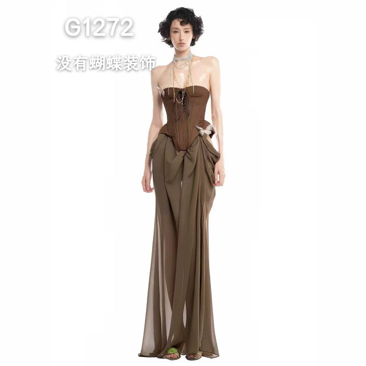 Damen Elegante Corsage-Bluse mit transparenten Ärmeln Echo Archiv