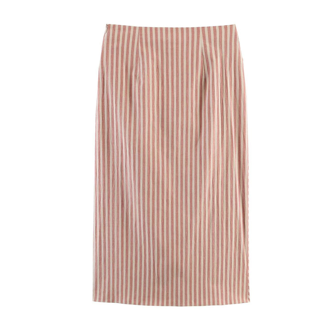 Damen Wickelrock mit diagonalem Streifenmuster und eleganter Drapierung Echo Archiv