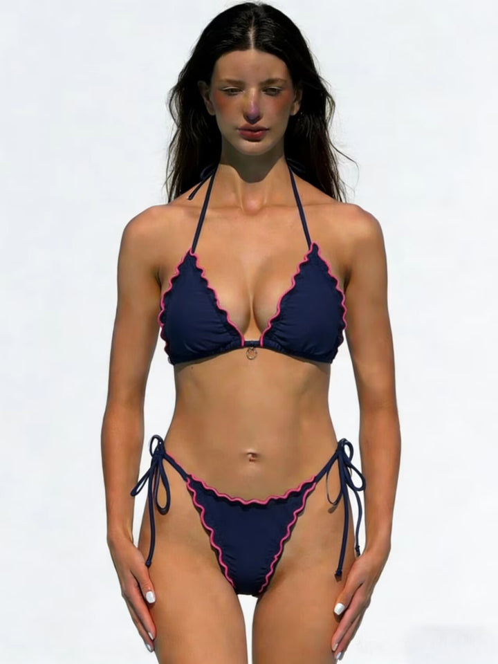 Damen Neckholder-Bikini mit Rüschendetails Echo Archiv