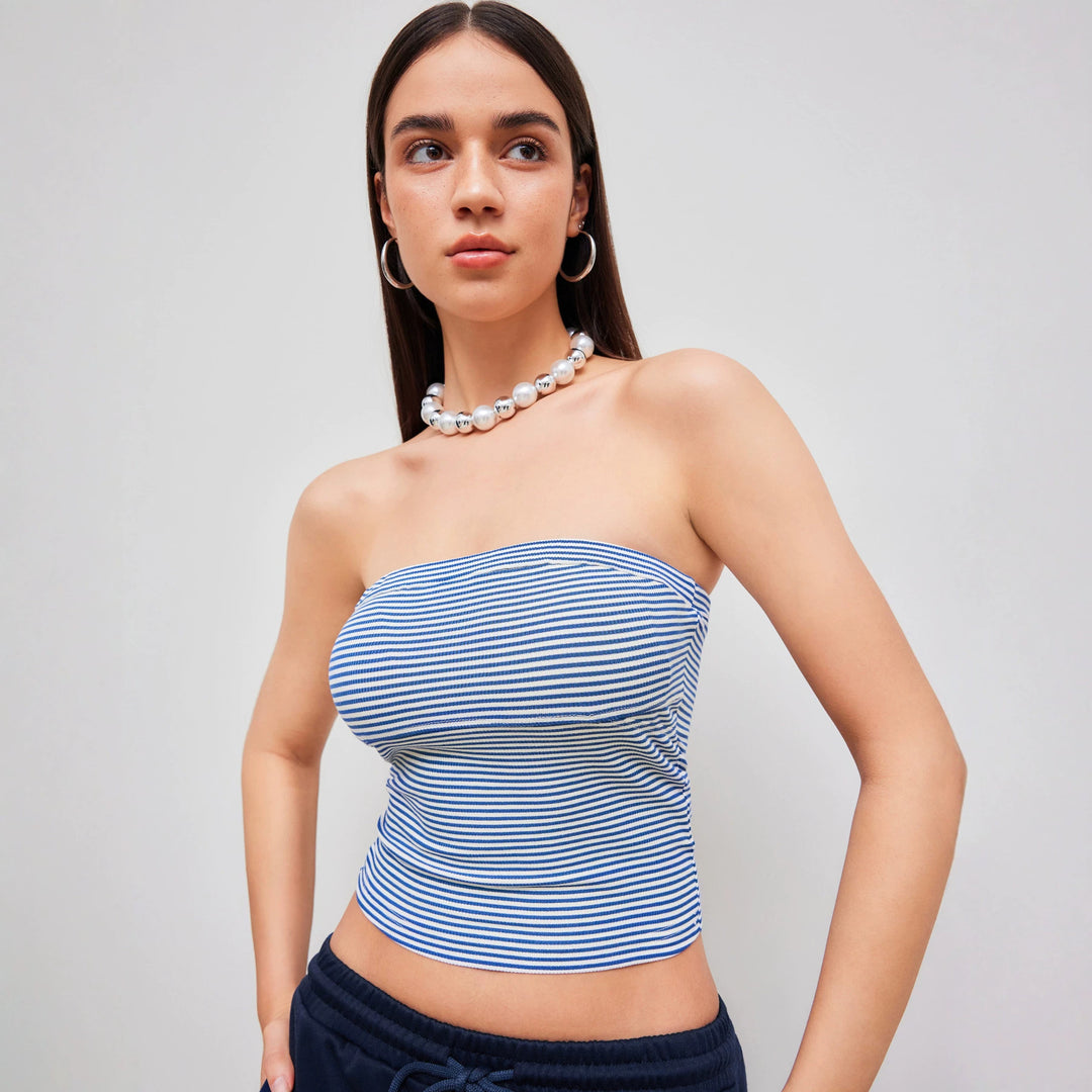 Damen Bandeau-Top mit feinen Streifen Echo Archiv