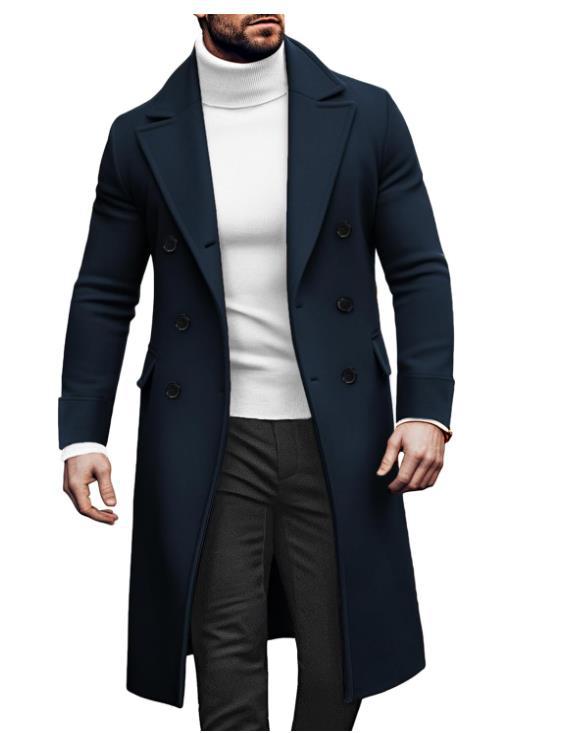 Herren eleganter Mantel mit doppelter Knopfreihe und modernem Schnitt Echoarchiv