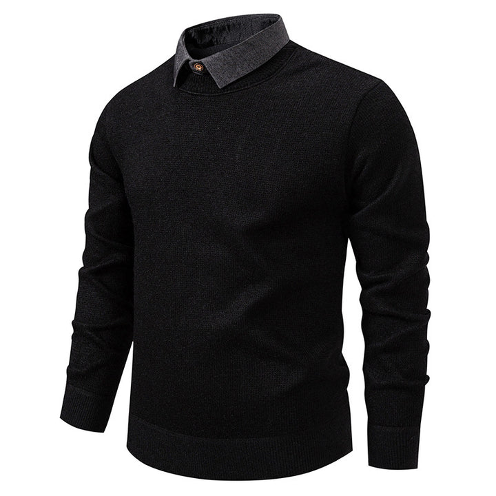 Herren Feinstrickpullover mit modernem Kragen-Design Echoarchiv
