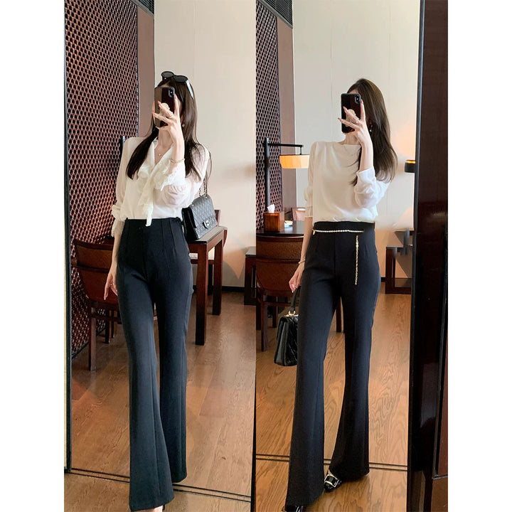 Damen Elegante Hoch taillierte Palazzo-Hose Echoarchiv
