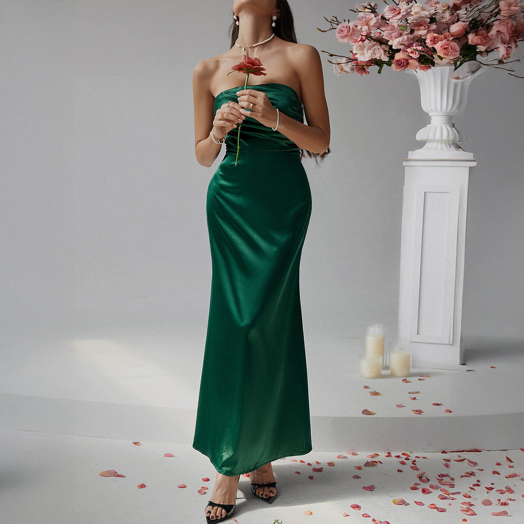 Damen Bustier Maxikleid mit elegantem Schnitt und fließendem Material Echo Archiv