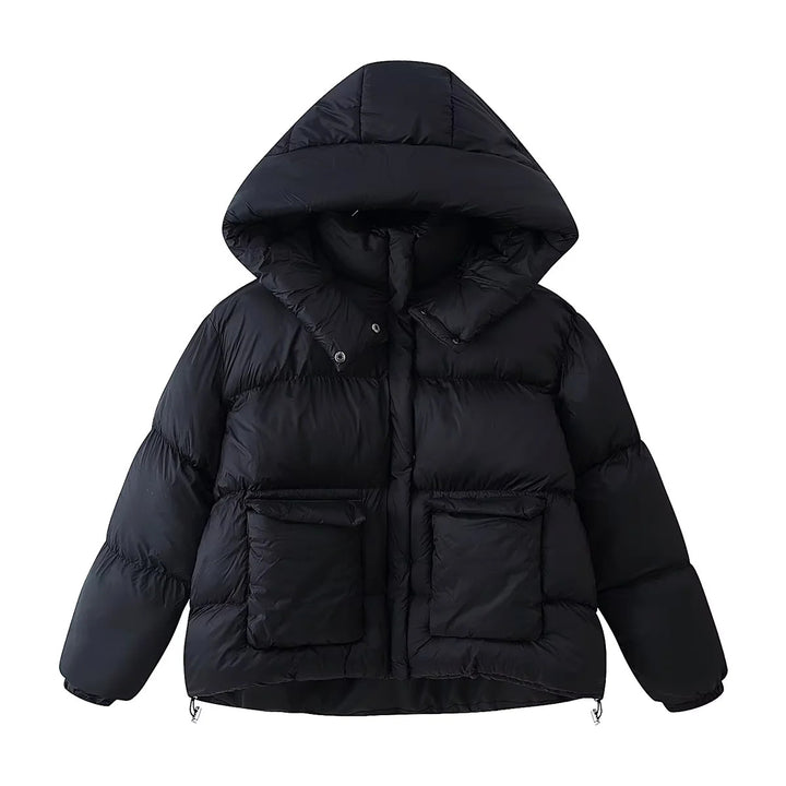 Damen nan oversized Steppjacke mit voluminöser Kapuze und aufgesetzten Pattentaschen Echo Archiv