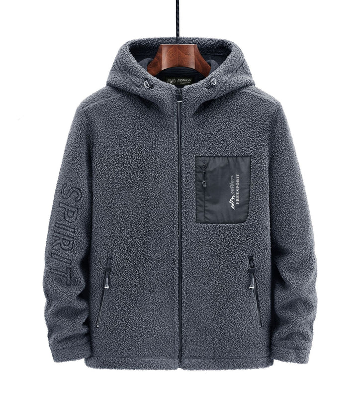 Herren Sherpa‑Fleece Kapuzenjacke mit Reißverschluss und Brusttasche Echo Archiv