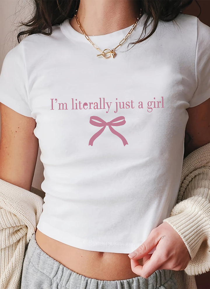 Damen Kurzarm T-Shirt mit aufgedrucktem Lippenmotiv Echo Archiv