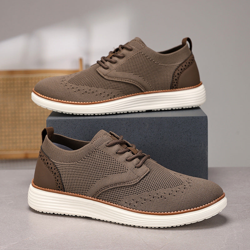 Herren nan gestrickter Oxford-Sneaker mit Wingtip-Perforation und federleichter EVA-Sohle Echo Archiv