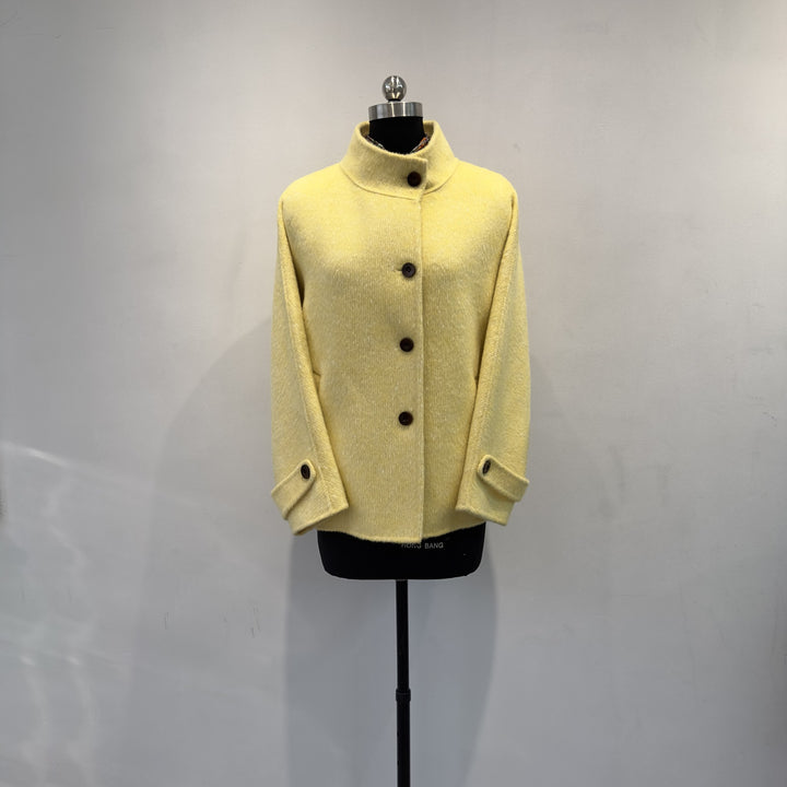 Damen Vintage-inspirierte strukturierte Knopfjacke Echoarchiv