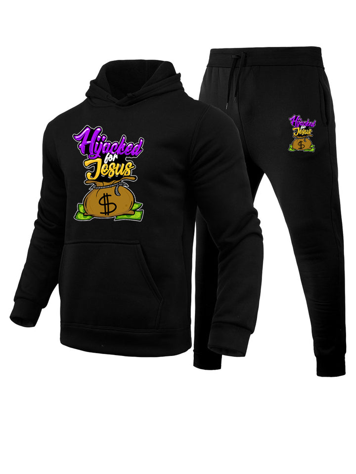 Herren Hoodie und Jogginghose Set mit kreativem Design und praktischen Taschen Echoarchiv